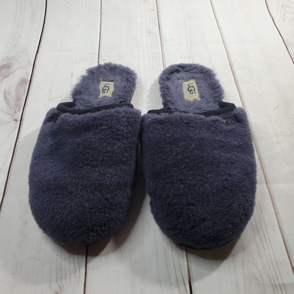 Ugg Flufette Slippers Shoes 8 Womens Plush Shearling Slip On Blue 1102594 - Picture 2 of 10
